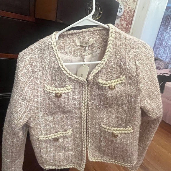 Fringe Studio Women's Cream Tweed Jacket - Picture 1 of 2